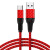 QADJG 尼龙编织数据线布艺编织充电线6A快速充电线适用于安卓苹果Type-c 苹果 蓝色