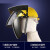 米囹适用定制电焊面罩配安全帽式焊工防护面具防烤脸护脸全脸焊头戴式焊帽 (灰色)面罩+V型黄色安全帽