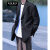 京狮戴尔新中式西装外套男小众设计感中国风西服盘扣立领上衣中山装 黑色 XF77069 XL