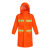 齐力安 长款风衣式雨衣 环卫工人园林绿化反光雨衣 荧光橙 XXXL