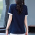 夏季新款时尚休闲简约刺绣POLO领T恤R7238 宝蓝色 4XL【建议145-155斤】