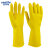 金诗洛 KSL058 橡胶手套 加厚耐磨耐用清洁擦车劳保手套 黄色5副L