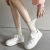 花青龄袜子女中筒夏季薄款堆堆袜吸汗透气纯色长袜ins潮百搭森系袜子 5双（浅紫+粉色+雾蓝+白色+奶白