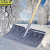 京洲实邦 梯形淬火冰铲+1.2米木柄 户外除雪铁锹清雪大号塑料推雪板JZSB-1139