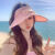 畅桑风扇帽成人电风扇子夏季帽女户外遮阳遮脸紫外线太阳帽遮阳帽空顶 粉色