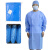 WOWFOND 一次性隔离衣蓝色反穿防护服防尘工作服 25克 蓝色隔离衣(非独立包装）120*140cm（PP）内含10个 GY