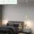 欧洲品质奢床头卧室高度可调节小两头吊灯可极简升降后现代客厅背 金色单头中性光