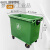 环卫垃圾桶660L商用大号1100升带盖垃圾箱工业室外环卫市政专用桶 660L无盖加厚绿色/灰色 一