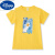 迪士尼炸街亲子装夏装一家三口全家装套装六一活动服运动会棉短袖t恤 黄色 上衣 90cm 男童