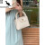 酷奇袋鼠（KUQIDAISHU）韩版小众爱心锁扣手提包ins博主同款女包质感休闲时尚单肩斜跨包 白色