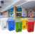 定制环保圆形分类垃圾桶户外大号可回收收纳桶烤漆有盖铁桶小区果 40L白色