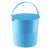加厚塑料收纳桶带盖可坐洗澡凳手提玩具储物桶大号钓鱼桶洗车水桶 天蓝色 大号26*26
