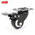 冰禹 BYA-44 黑色轻音耐磨脚轮 工业金钻轮PVC双轴承滑轮家具平板轮子 2.5寸刹车轮