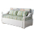 唐弓 美式 折叠沙发床两用实木客厅小户型多功能沙发床折叠单双人拉床 浅绿色 1.5米白色框架