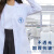 化学实验白大褂实验服学生医女长袖医生工作服室防护服护目镜三 女士松紧袖[普通面料] XL