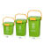 20升垃圾分类垃圾桶厨房手提桶圆桶10L带盖带提手大号厨余餐厨绿 20L方形手提桶绿色带漏网