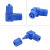 适用蓝色快拧塑料接头防腐蚀气管塑钢接头快速拧气动螺纹直通弯头三通 PC10-03
