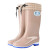 上海牌 302 高筒雨靴女士款 防滑耐磨防水时尚舒适PVC户外雨鞋可拆卸棉套 卡其色 36码