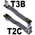 定制USB3.1扁平数据软排延长线 C公type-c弯角90度ADT gen2x1 10g T1C-T3B 13P 无电阻 3cm