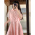 罗宾汉  ROBINHOOD新中式连衣裙夏季2024新款改良旗袍国风设计感小个子吊带裙子套装 粉色套装裙 3XL(建议150-180斤