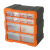 稳斯坦 抽屉式零件盒 整理盒电子元件塑料分类收纳工具盒螺丝盒 12格橙色26*26*16cm WW-126