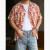 Mbbcar高端天丝夏复古花卉古巴领短袖衬衫MBBCAR窄幅美式休闲夏威夷衬衣 红色 M