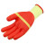 牛郎星劳保胶片手套乳胶发泡PVC手套手背贴片防护手套1钢筋工工地专用 NL-198黄