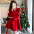 秀哲妍新年战袍圣诞毛呢外套小个子新款加厚呢子大衣女装冬季 红色 xs
