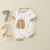 迪士尼（Disney）婴儿短袖连体衣纯棉夏季薄款新生儿宝宝衣服无骨哈衣爬服夏天夏装 米白色 66cm建议0-3个月8-12斤cm