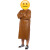尔苗 成人防水防油皮革罩衣 加长加厚长袖围裙 耐酸碱厨房劳保罩衣 棕色 1件装