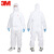 3M防护服连体带帽隔离防尘防液体喷溅化学隔离服欧标CE标准白色4515 XL*1套