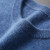 牧什圆领山羊绒短袖男士100%纯羊绒毛衣男纯色平面针织打底衫SX005R 雾霾蓝 170/M