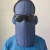 电焊工面罩3护脸电焊防护用品防拷脸焊工眼镜布料帆布二保焊加长 1个蓝护耳款