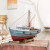 室内美式帆船模型复古怀旧渔船木船摆件一帆风顺客厅桌面装饰品 (航远)22cm