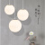 简约单头白色圆球形玻璃吊灯餐厅楼梯创意个性时尚服装店泡泡 直径15CM球+LED高光