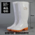 白色雨鞋厂专用卫生靴女防滑中高筒加绒雨靴食堂厨房工作水鞋 白色男款高筒 39