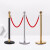 礼宾杆挂绳迎宾柱酒店警示柱一米线栏杆隔离带伸缩带安全警戒线 1.5米麻绳银扣（红色）