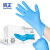贸正(MAOZHENG)一次性蓝色防护手套（无粉）防滑耐磨盒装抽取式PVC材质丁腈合成手套L码100只 MZS-LS100