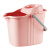 稳斯坦 清洁拖把+桶套装(粉色) 加厚带轮拖布桶伸缩吸水拖把 WL-121