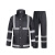 谋福（CNMF） 黑色分体反光雨衣 交通执勤巡逻雨衣雨裤套装 防汛应急 黑色 M160 