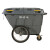400L环卫垃圾车手推车小区物业保洁清运车移动垃圾桶三轮环卫车体 灰色