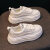 北极绒厚底增高老爹运动小白鞋子女网鞋2024年夏季新款网面透气薄款板鞋 白色 38
