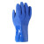 金诗洛 KSL033 蓝色耐油浸塑棉毛浸胶 磨砂防滑加厚加大耐酸碱劳保手套 加绒