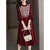 BLLDR潮牌2023秋冬季新款复古时尚宽松显瘦假两件针织长袖连衣裙子女 红色 L 110-120斤