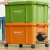柏钢 大号绿色工业储物箱塑料箱带盖周转箱带轮收纳整理箱610*430*340