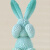 正版榴莲透明树脂兔公仔潮玩暴力熊创意3D设计居家桌面摆件艺术品 草原蓝3D打印