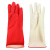 东方红 橡胶手套工业耐酸碱手套防水双层乳胶手套 红白*1双M
