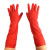 帮手仕 BSS-HY011 加长手套厨房水产行业手套洗碗红色胶皮手套 红色38CM帮手仕乳胶粉红色 大10副/捆 L