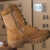 新式棕色战靴正版真皮工装靴火户外训练靴高帮侧拉链防水安保靴 羊毛 42