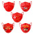 似晨缤纷婚庆喜庆中国红一次性口罩三层防护个性潮图案印制口罩